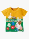 Mini Boden Egg Hunt Lift-The-Flap T-Shirt, Yellow