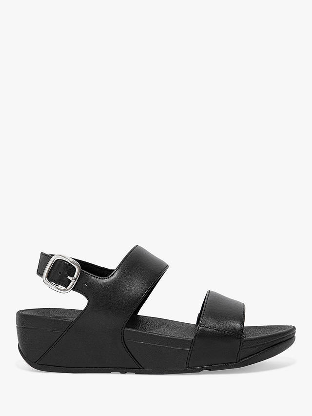 FitFlop Lulu Leather Wedge Heel Sandals, All Black