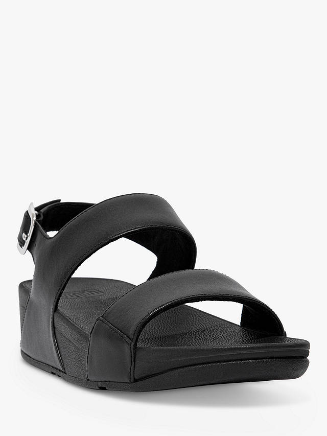 FitFlop Lulu Leather Wedge Heel Sandals, All Black