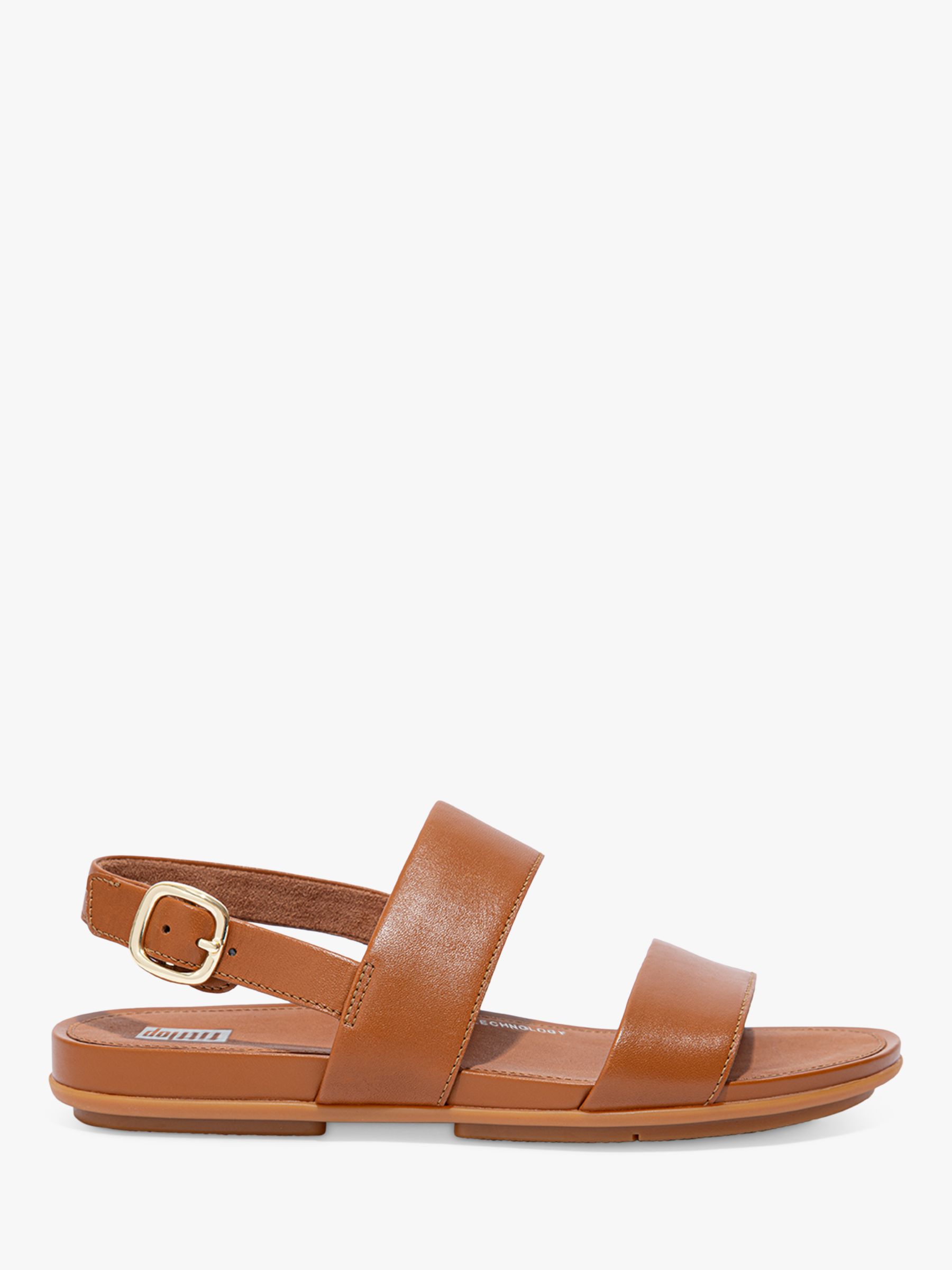 FitFlop Gracie Leather Double Strap Sandals Light Tan at John