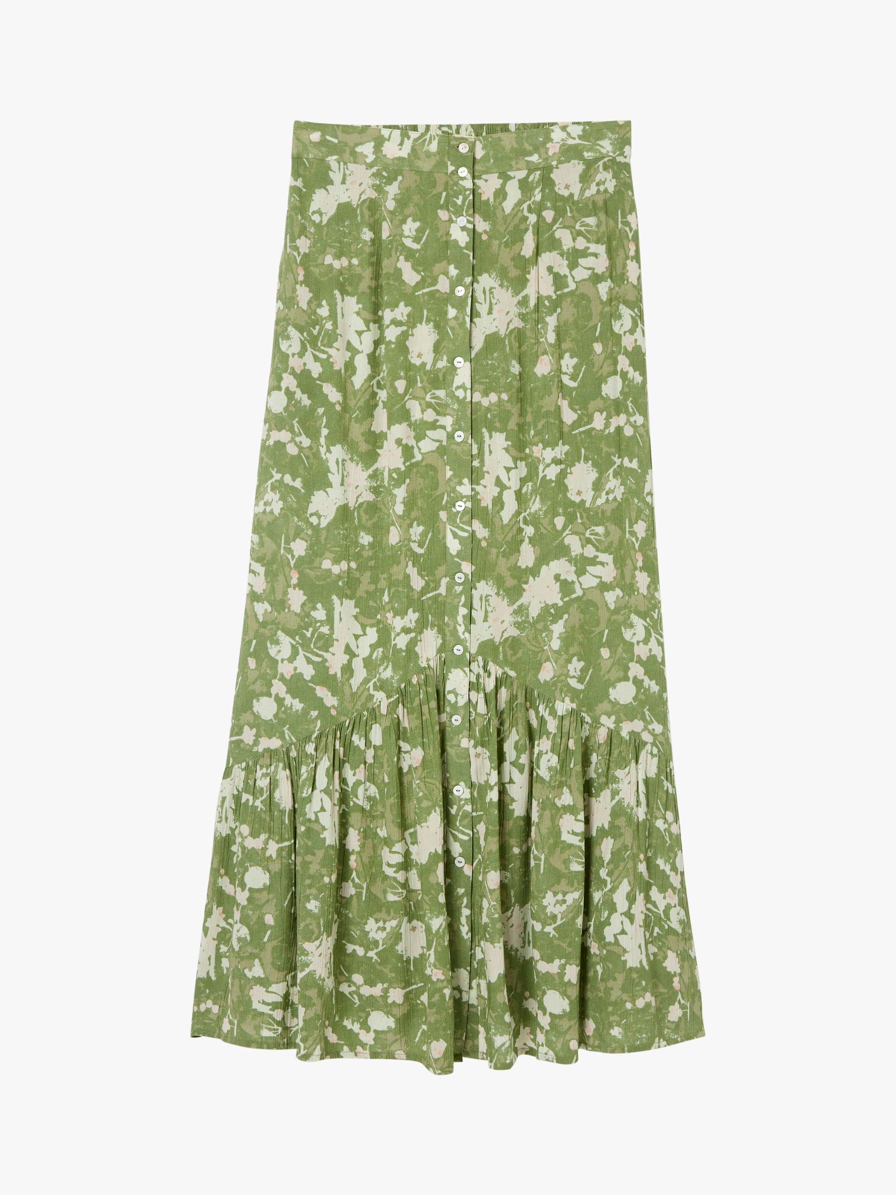 FatFace Emine Floral Print Skirt, Mint Green at John Lewis & Partners