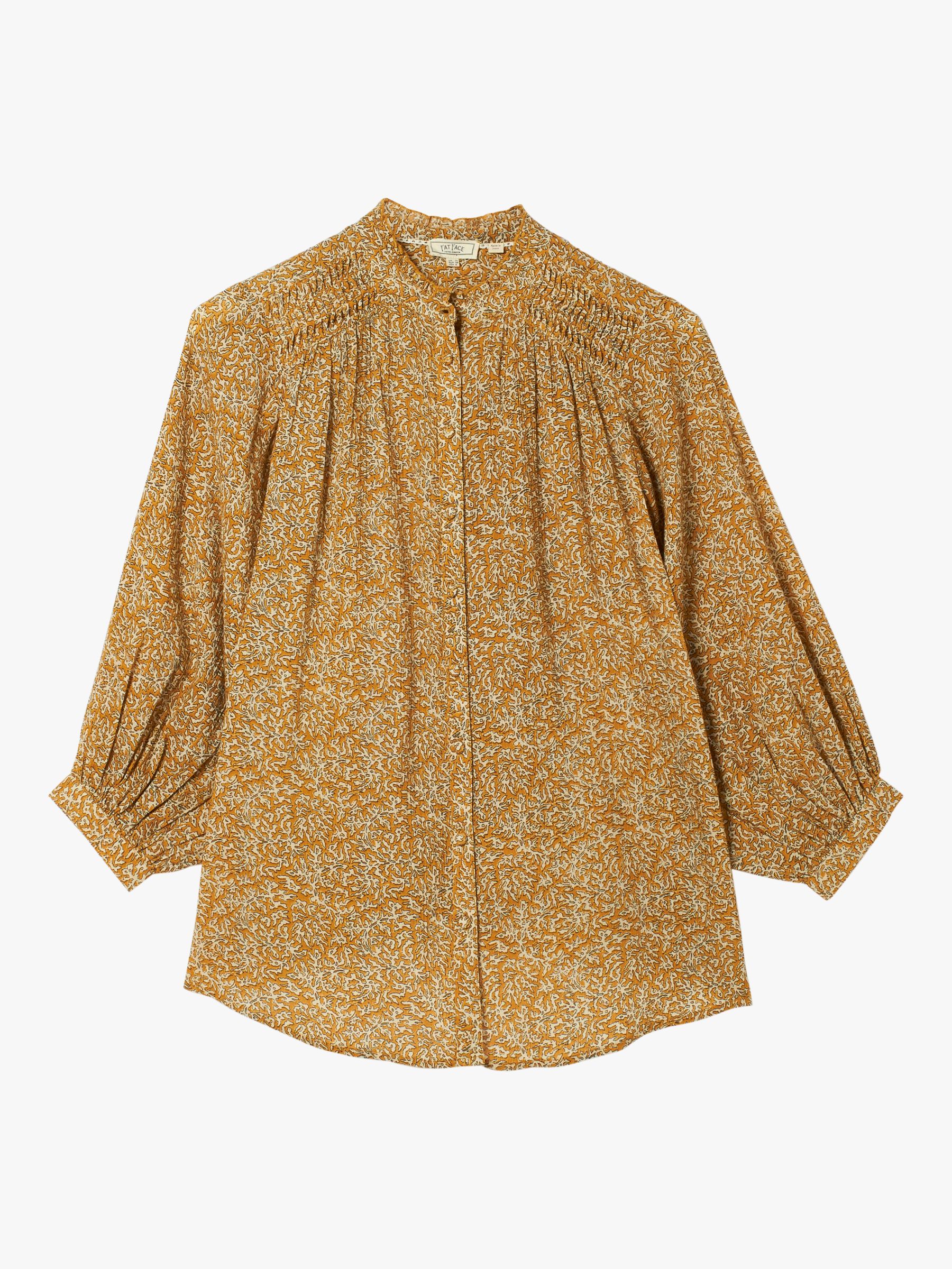 FatFace Evelyn Ditsy Floral Print Blouse, Yellow/Multi at John Lewis ...