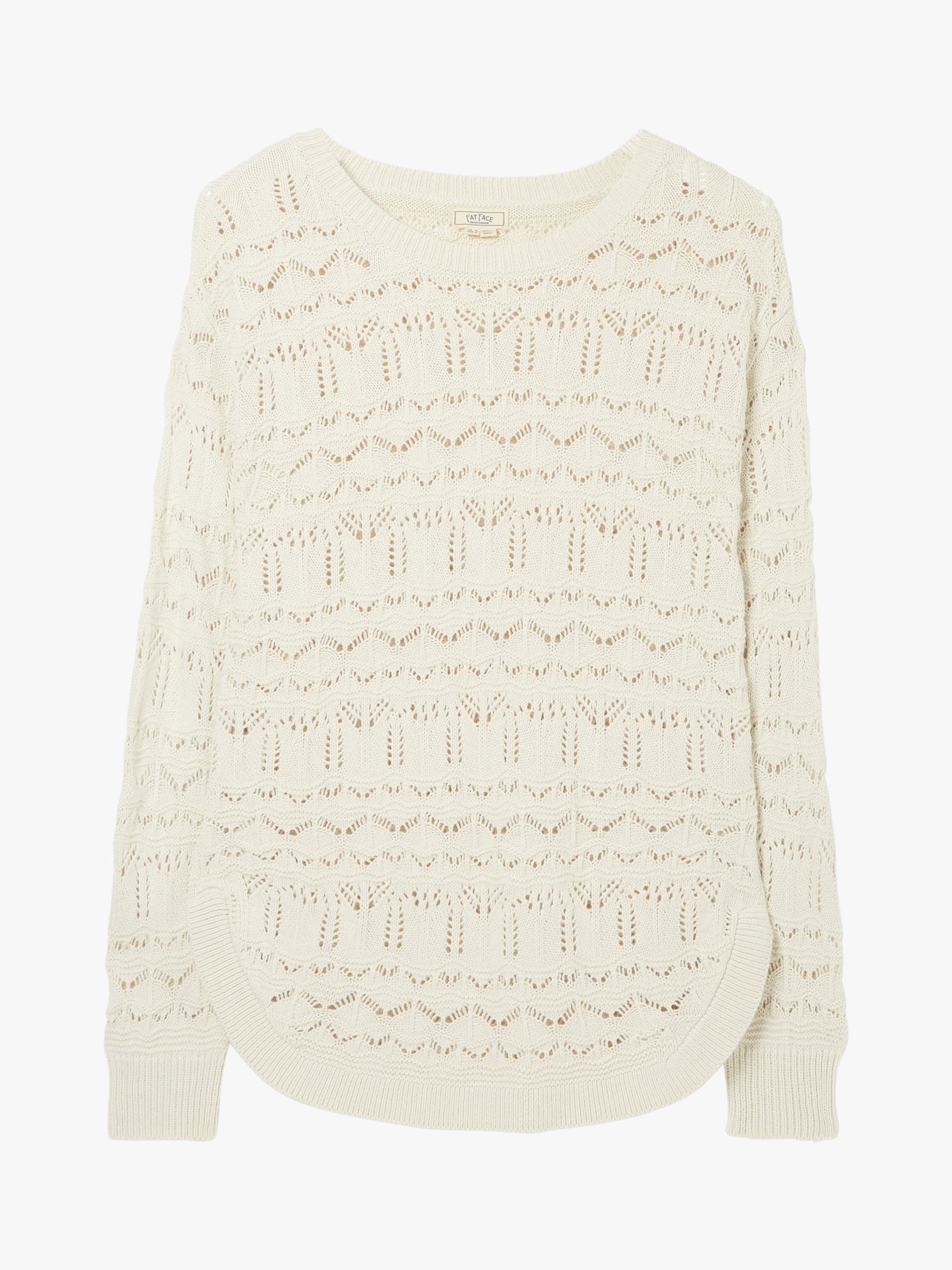 FatFace Emmy Broderie Jumper, Ivory, 6