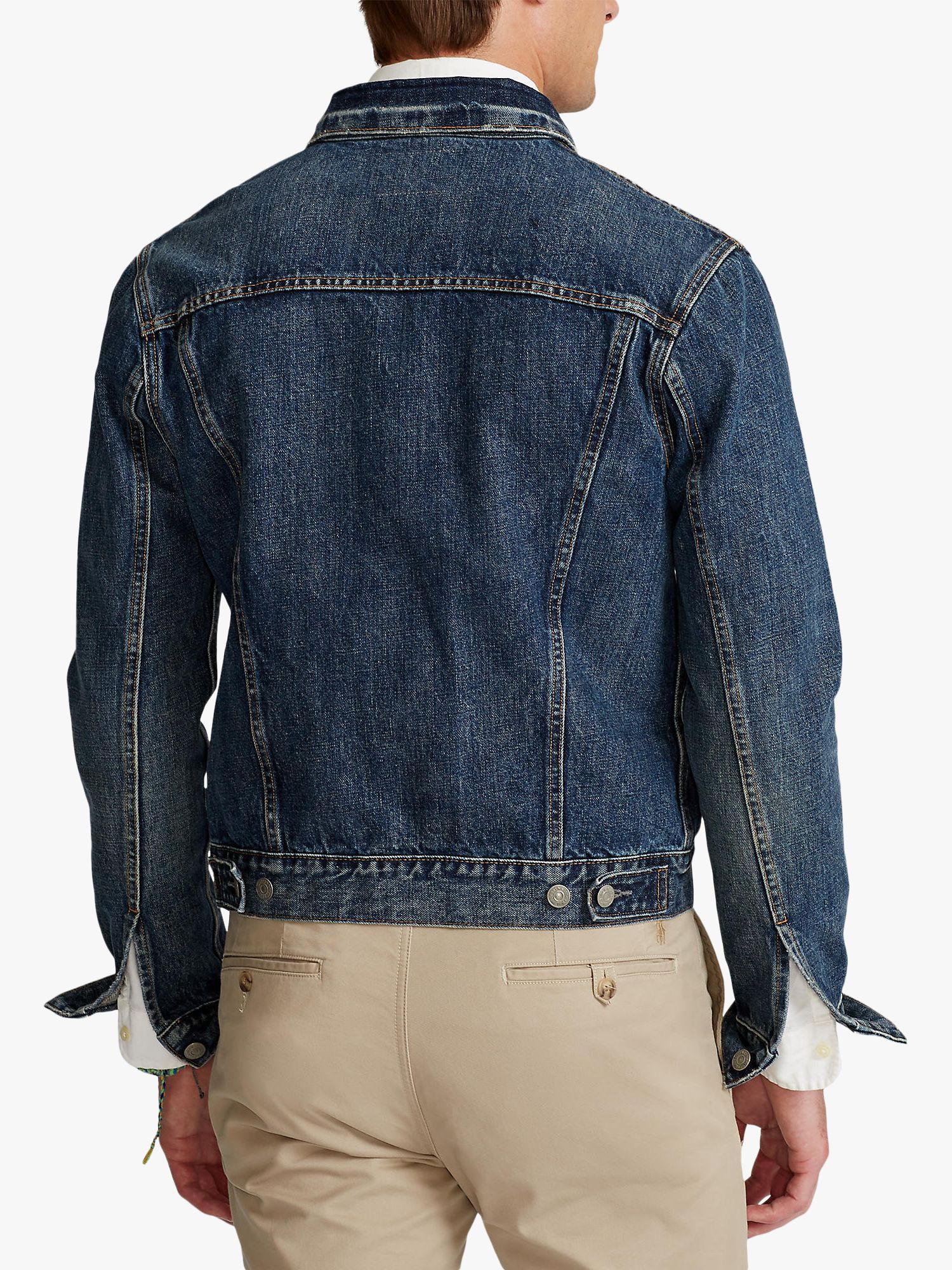 Polo Ralph Lauren Icon Trucker Denim Jacket, Blue at John Lewis & Partners