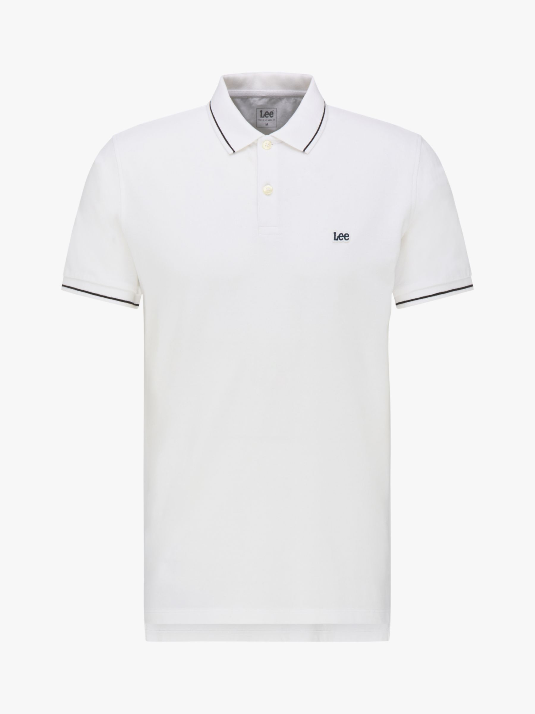 Lee Short Sleeve Polo Top, Bright White at John Lewis & Partners