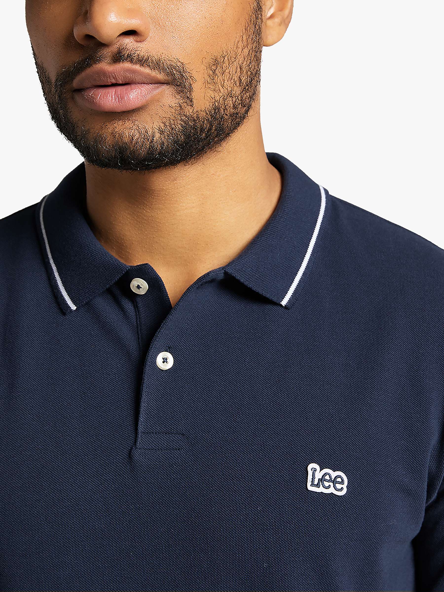 Lee Short Sleeve Polo Top, Navy at John Lewis & Partners
