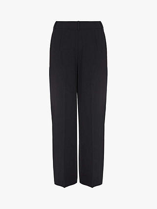 Mint Velvet Front Pleat Wide Leg Trousers, Dark Blue