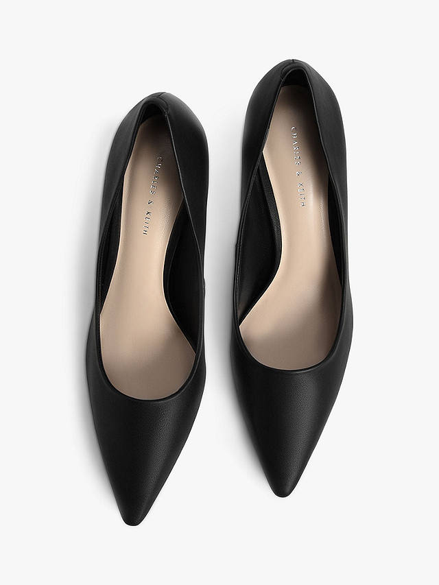 CHARLES & KEITH Spool Heel Court Shoes, Black
