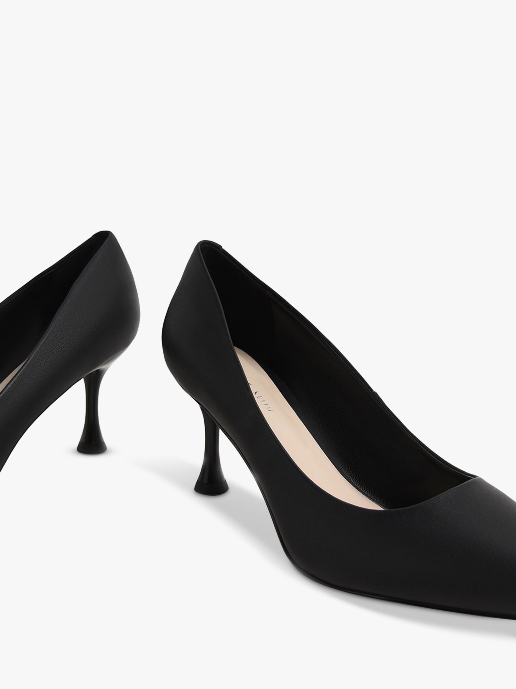 CHARLES & KEITH Spool Heel Court Shoes, Black, 3