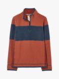 FatFace Airlie Chest Stripe Sweatshirt, Orange Rose/Navy