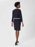 Hobbs Candice Round Neck Blazer, Navy/Ivory