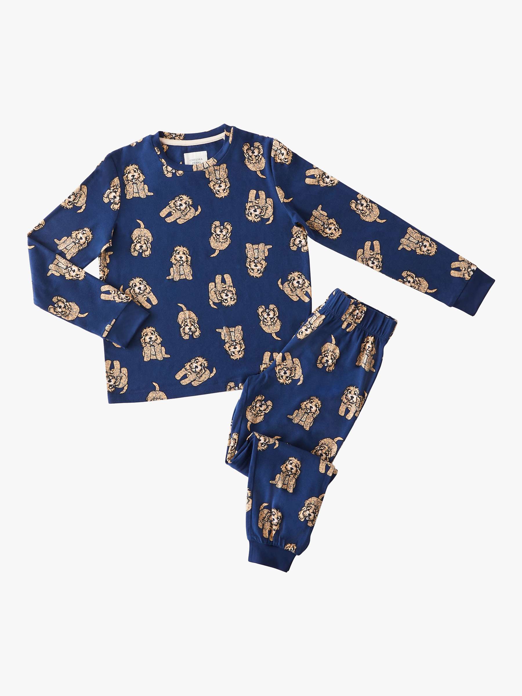 Buy Chelsea Peers Kids' Cockapoo Pyjama Set, Navy Online at johnlewis.com