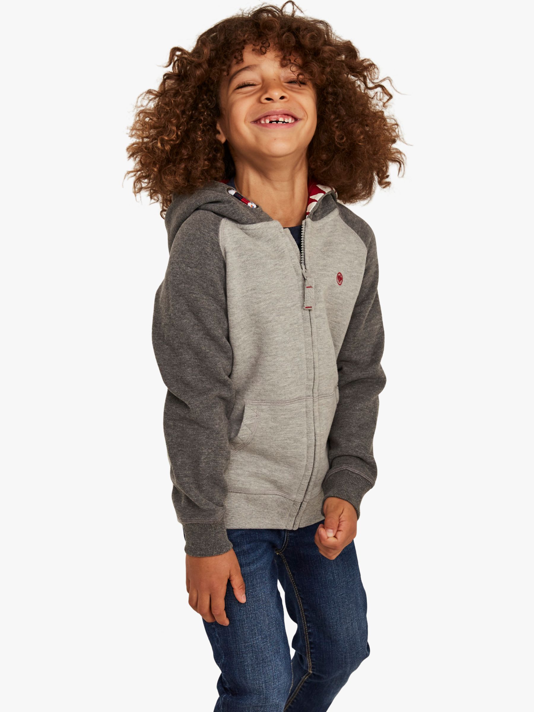 FatFace Kids' Wolf Tooth Hoodie, Charcoal