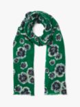 Jigsaw College Wool Floral Print Scarf, Green