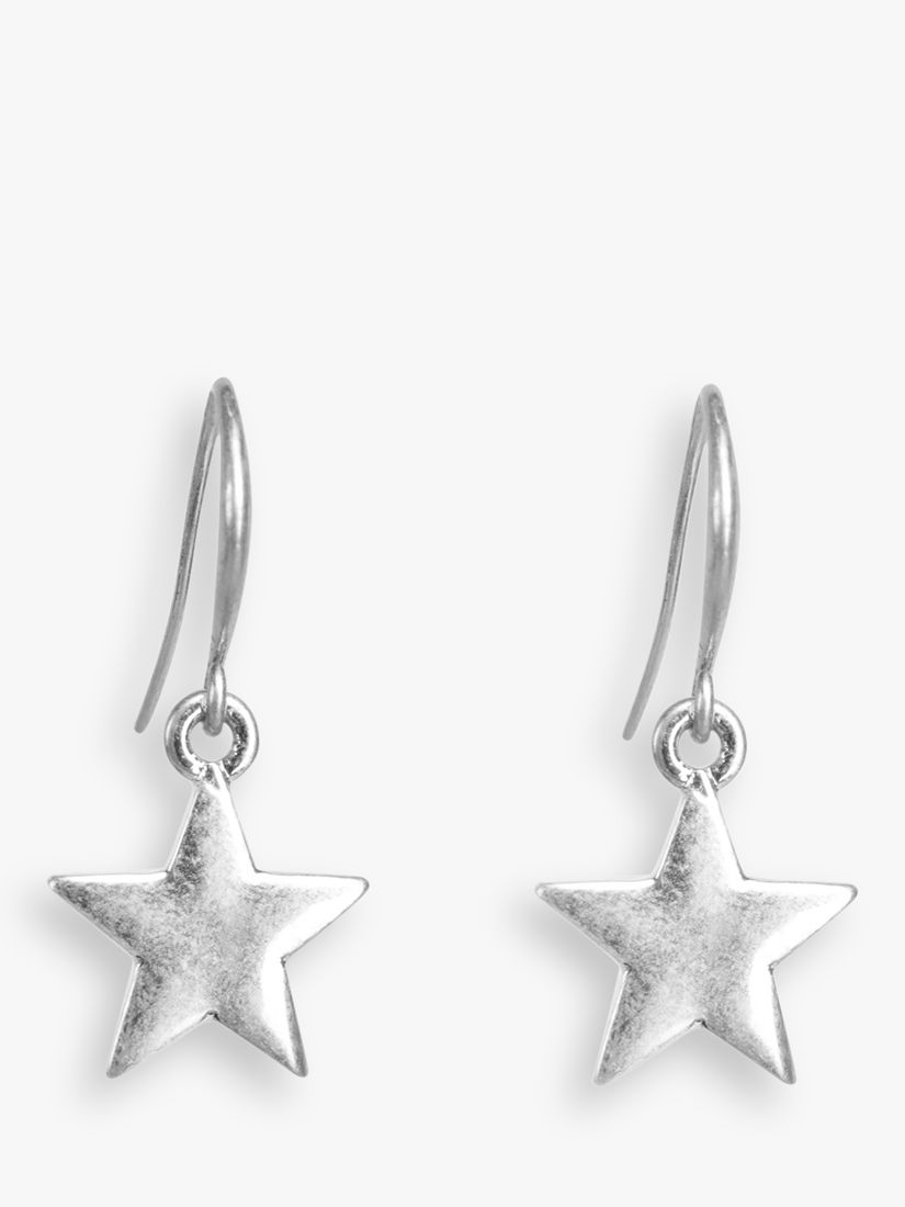 Sterling Silver and CZ Stellar Moon Drop Earrings