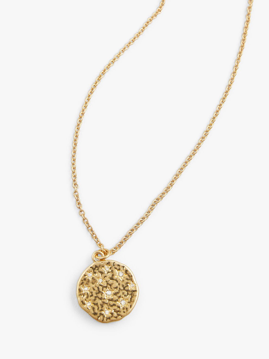 hush Lea Round Pendant Necklace, Gold at John Lewis & Partners
