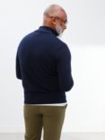 John Lewis Cashmere Half Zip Jumper, Navy