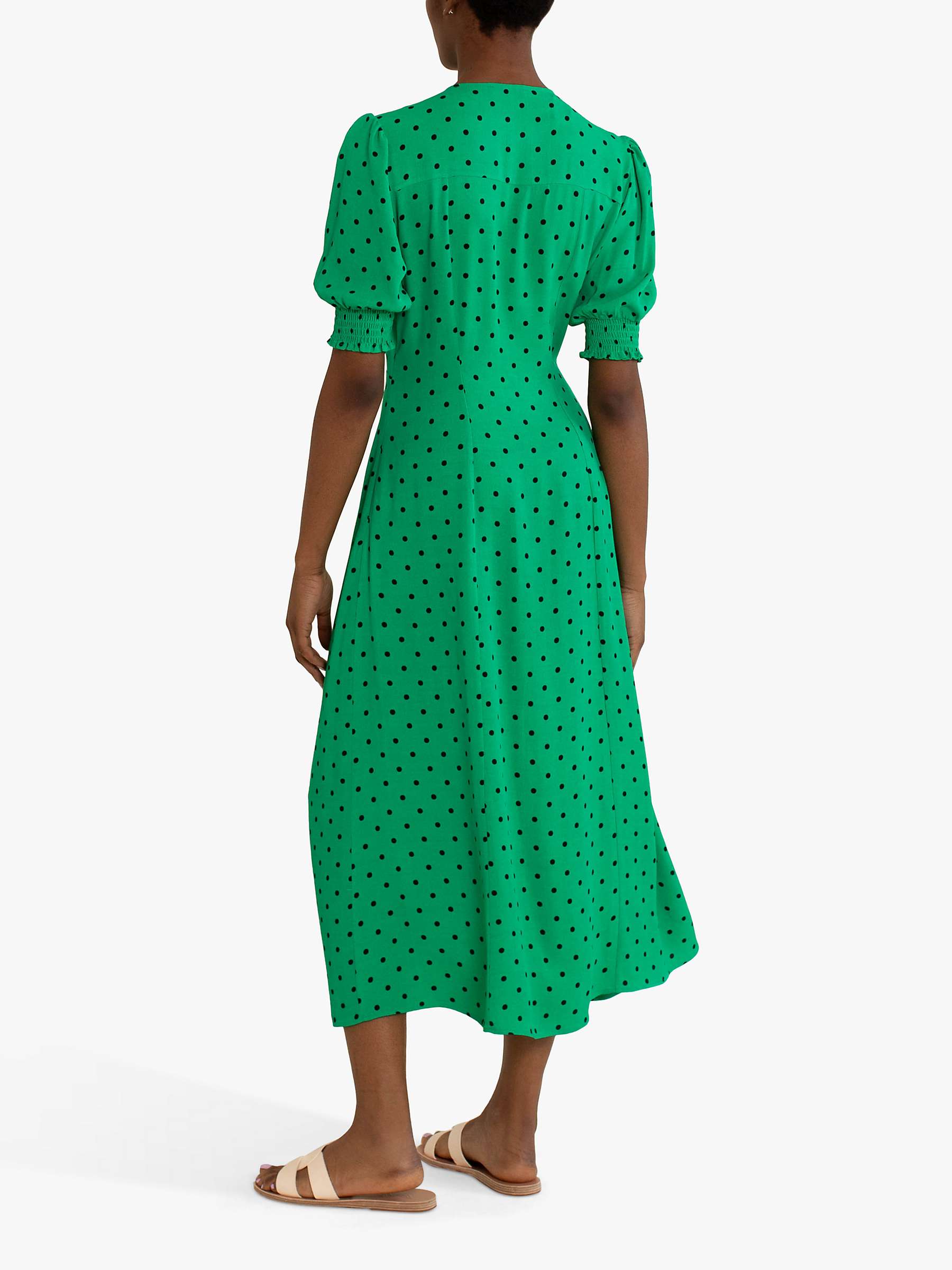 Albaray Polka Dot Midi Dress, Green at John Lewis & Partners