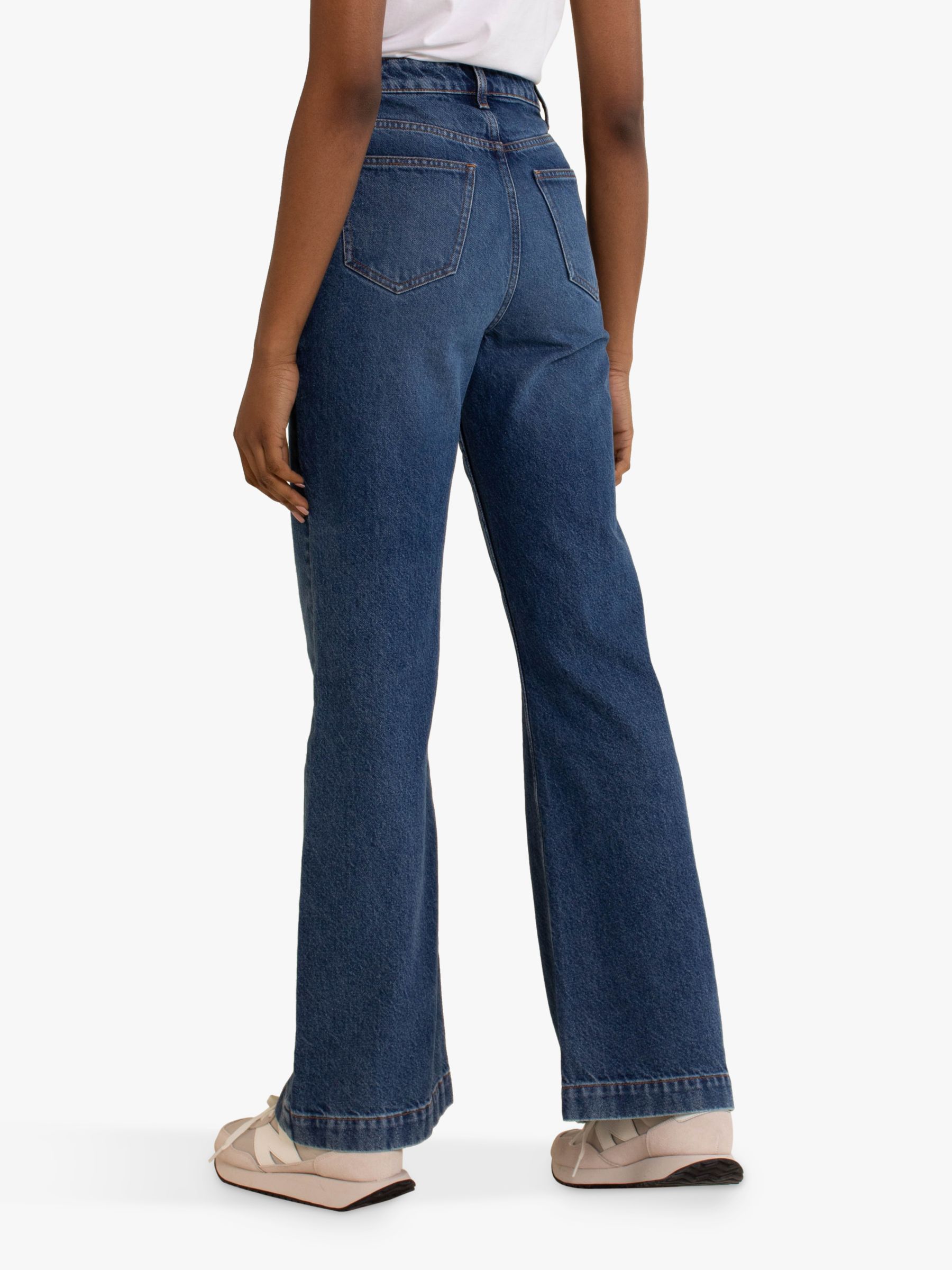 Buy Albaray Organic Cotton Denim Flared Jeans, Bleach Online at johnlewis.com