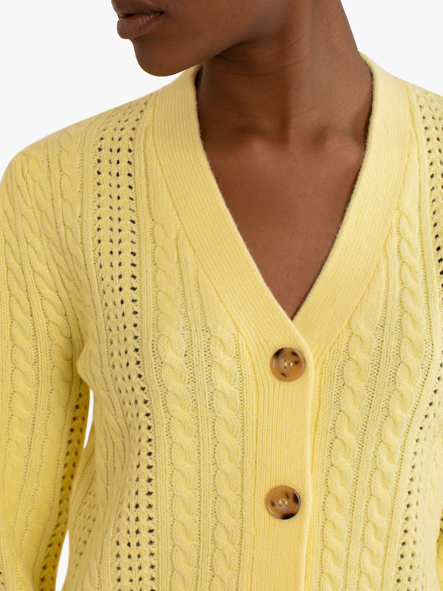 Ladies Long Sleeve Chunky Aran Button Cable Knitted Grandad Cardigan Top All siz 
