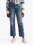 GANT Camie Ripped Knee Ankle Grazer Jeans, Blue