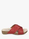 Josef Seibel Tonga 70 Leather Crossover Footbed Sandals, Red