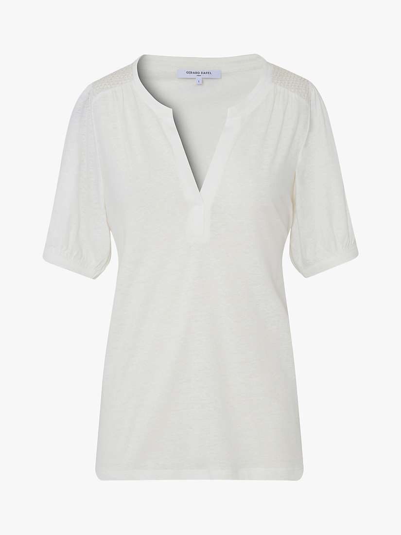 Amisu V-Neck Shirt natural white flecked casual look Fashion Shirts V-Neck Shirts 