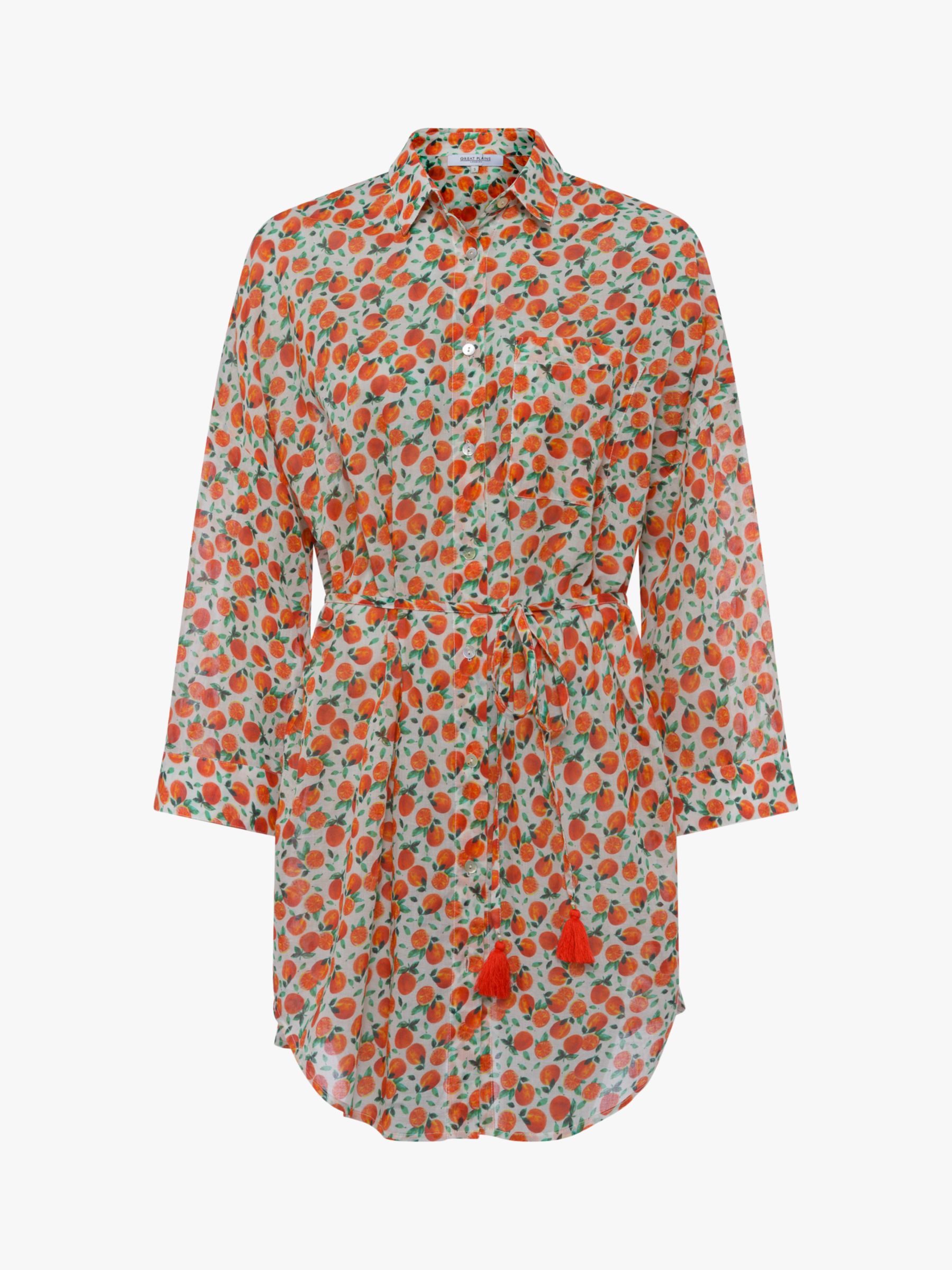 Great Plains Orli Cotton Shirt Dress, Seville Orange