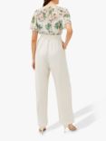 Phase Eight Dani Floral Bodice Jumpsuit, Buttermilk/Multi