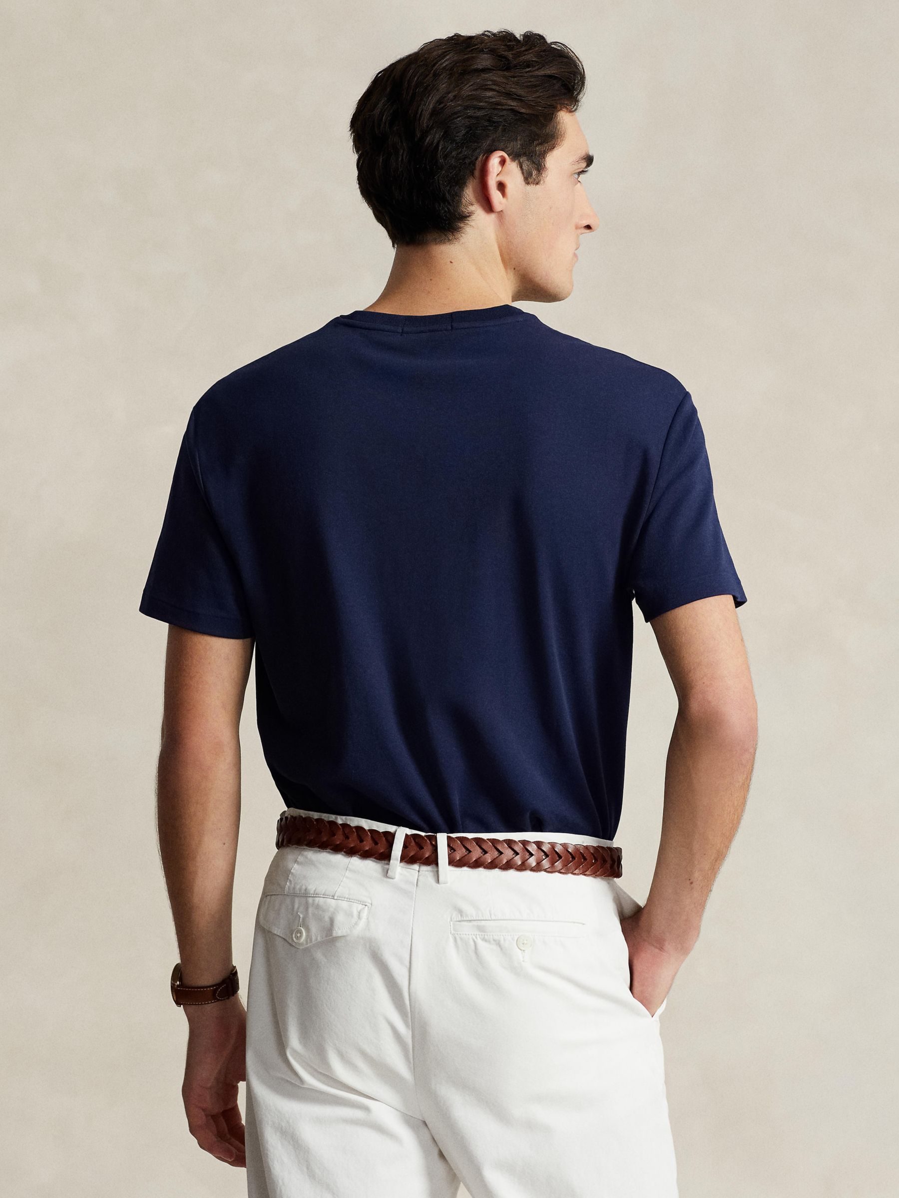 Polo Ralph Lauren Pima Cotton Custom Fit Crew Neck T-Shirt, Navy, S