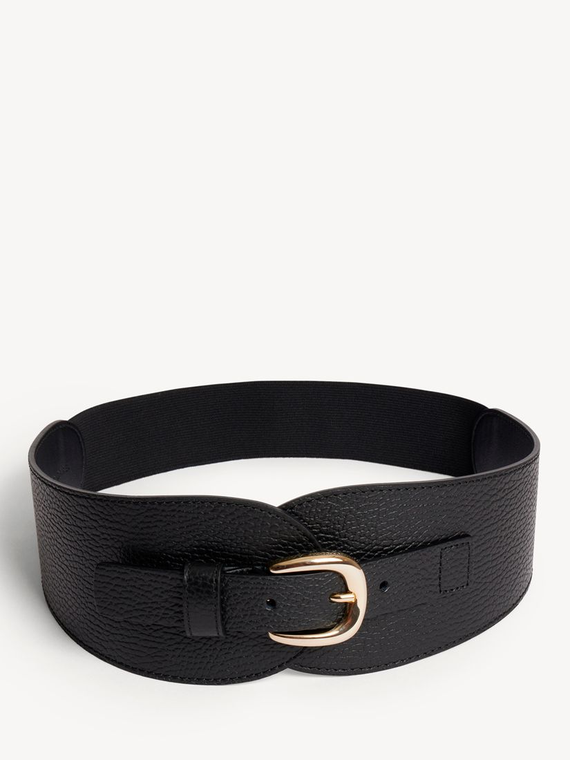 Gerard Darel Olympe Wide Leather Belt, Black at John Lewis & Partners