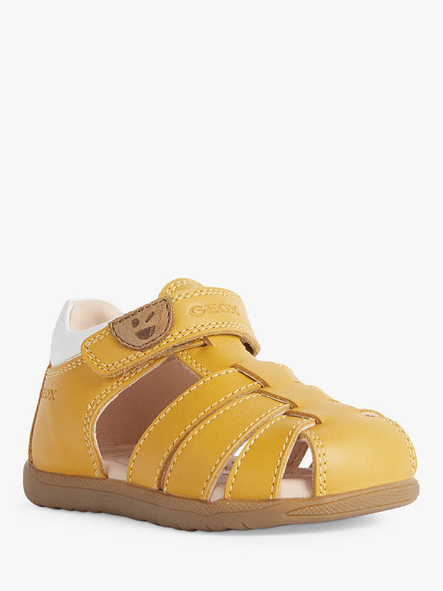 Geox Kids' Macchia Riptape Sandals, Ochre Yellow        