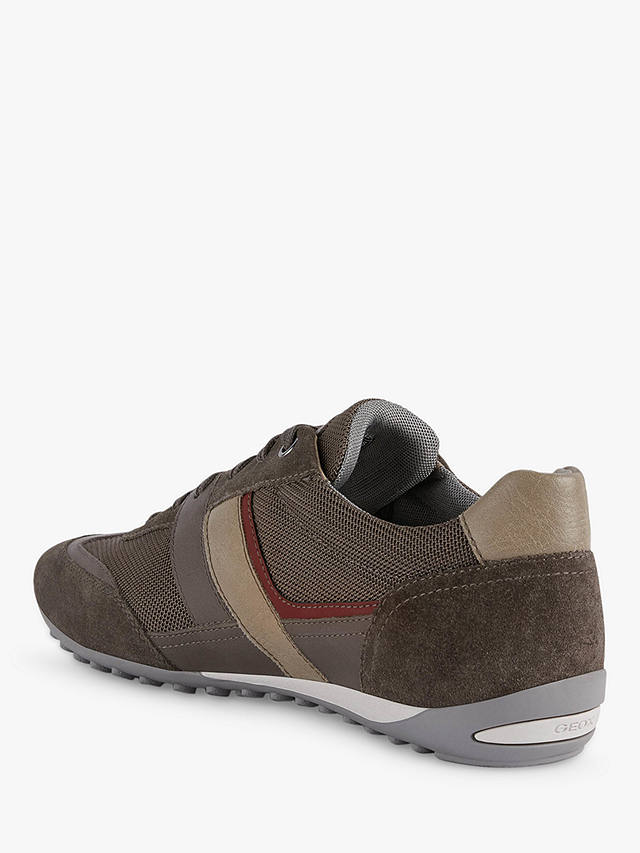 Geox Wells Leather Trainers, Dove Grey           