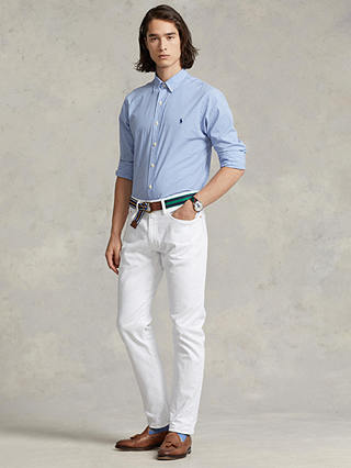 Polo Ralph Lauren Slim Fit Gingham Stretch Poplin Shirt, Blue