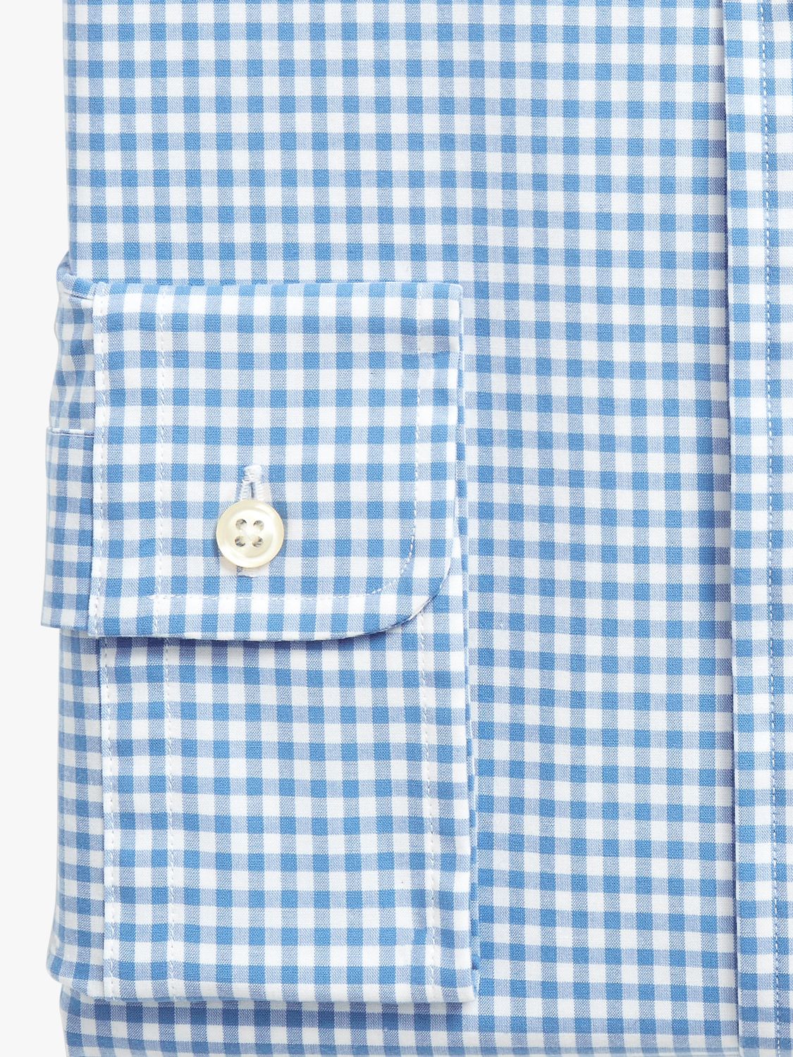 Polo Ralph Lauren Slim Fit Gingham Stretch Poplin Shirt, Blue, S