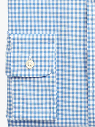 Polo Ralph Lauren Slim Fit Gingham Stretch Poplin Shirt, Blue