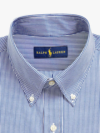 Polo Ralph Lauren Poplin Slim Stripe Shirt, Blue/White