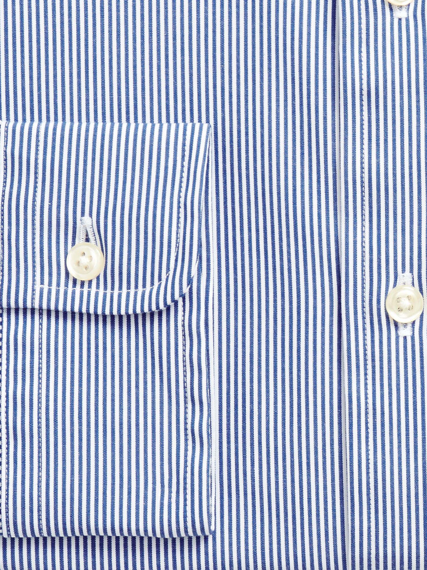 Polo Ralph Lauren Poplin Slim Stripe Shirt, Blue/White at John Lewis ...
