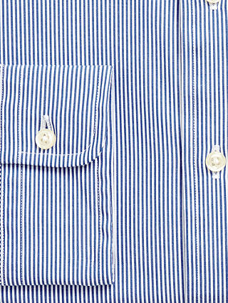 Polo Ralph Lauren Poplin Slim Stripe Shirt, Blue/White