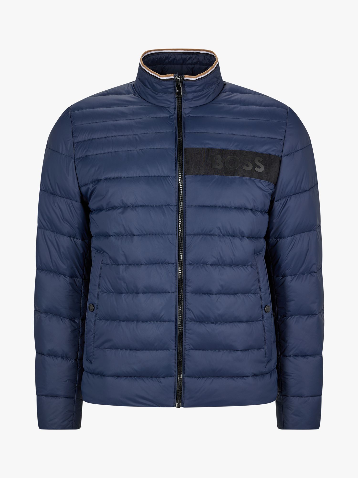 BOSS Darolus Quilted Zip Jacket, Dark Blue, 42R