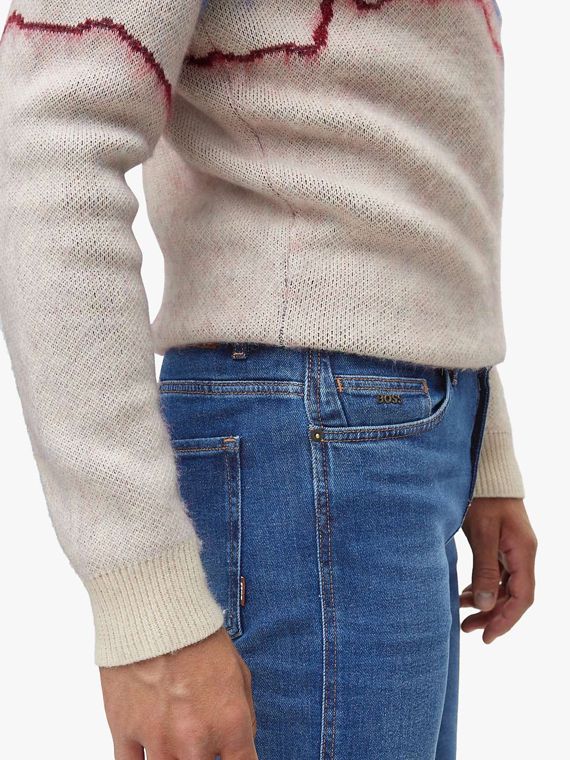 Buy HUGO BOSS Delaware Slim Fit Jeans, Navy Online at johnlewis.com