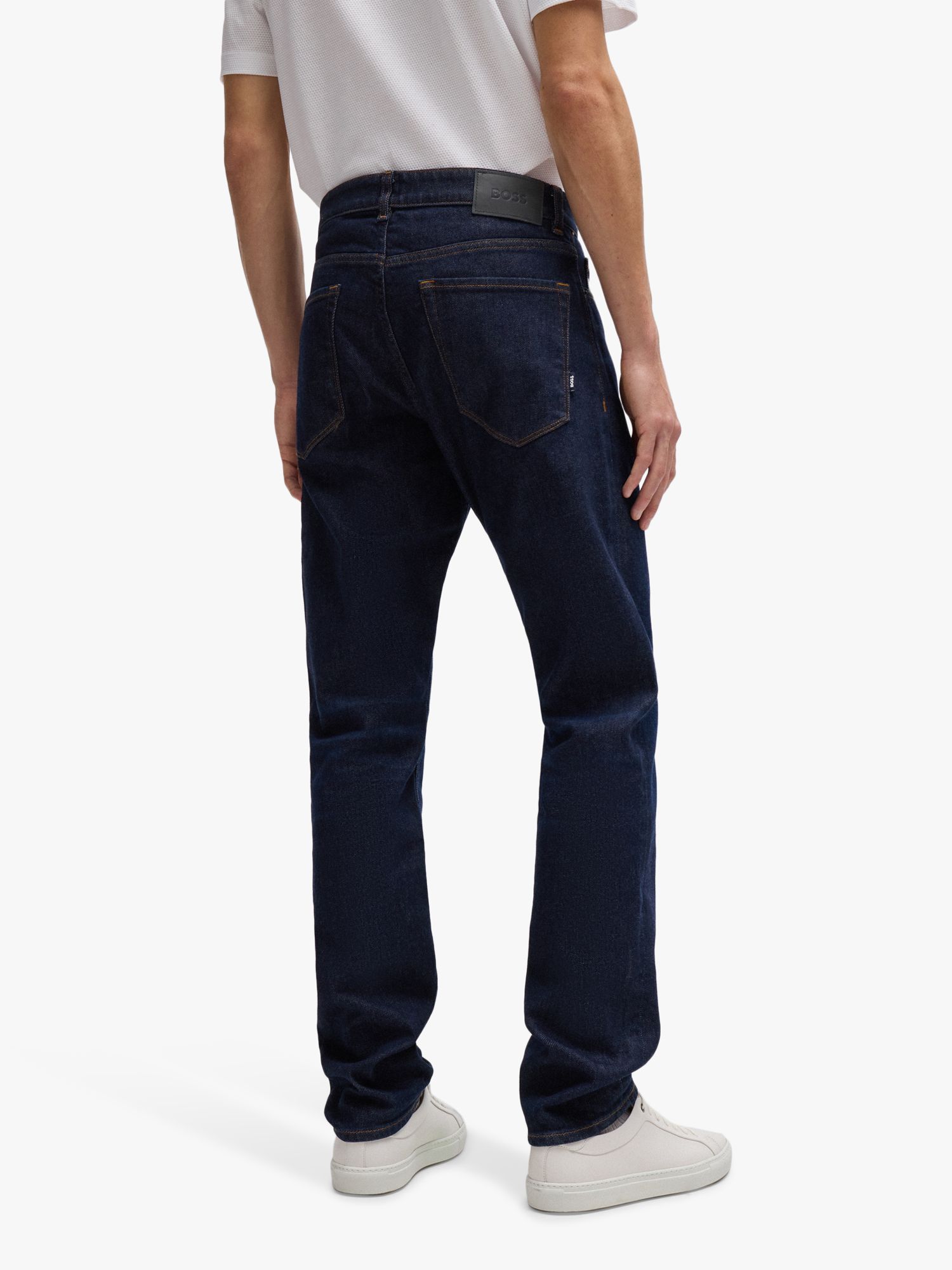 Buy HUGO BOSS Maine Straight Cut Jeans, Medium Blue Online at johnlewis.com