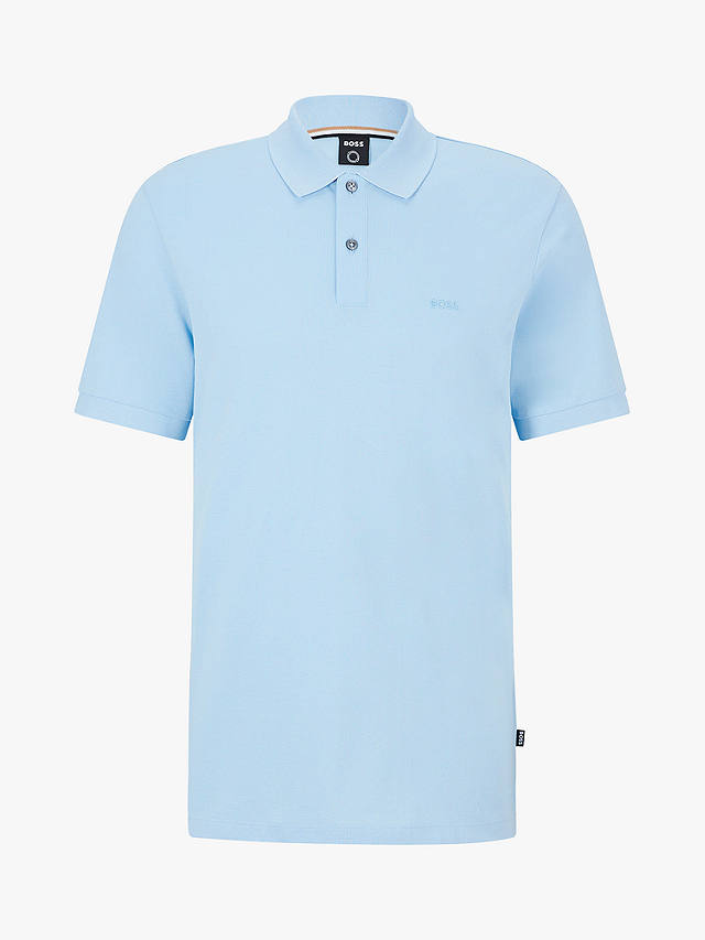 BOSS Pallas Regular Fit Polo Shirt, Light/Pastel Blue