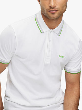 BOSS Paddy Short Sleeve Polo Shirt, White