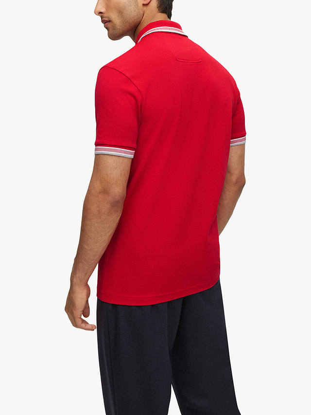 BOSS Paddy Short Sleeve Polo Shirt, Medium Red