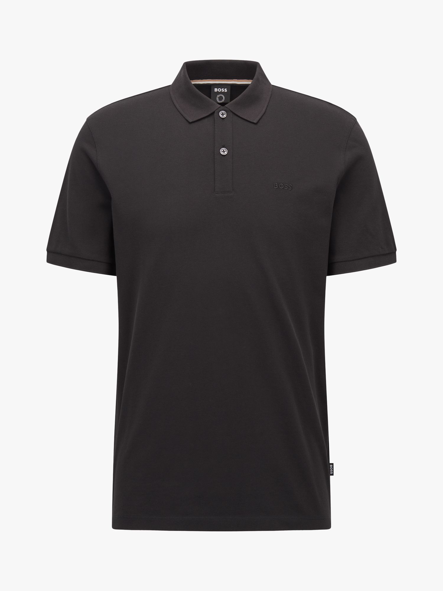 BOSS Pallas Regular Fit Polo Shirt, Black at John Lewis & Partners