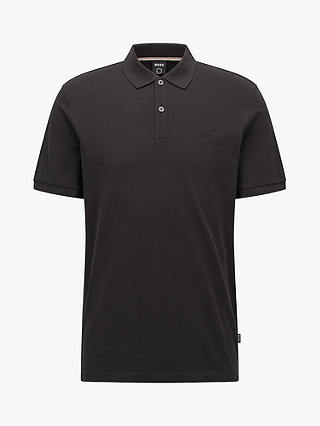 BOSS Pallas Regular Fit Polo Shirt, Black