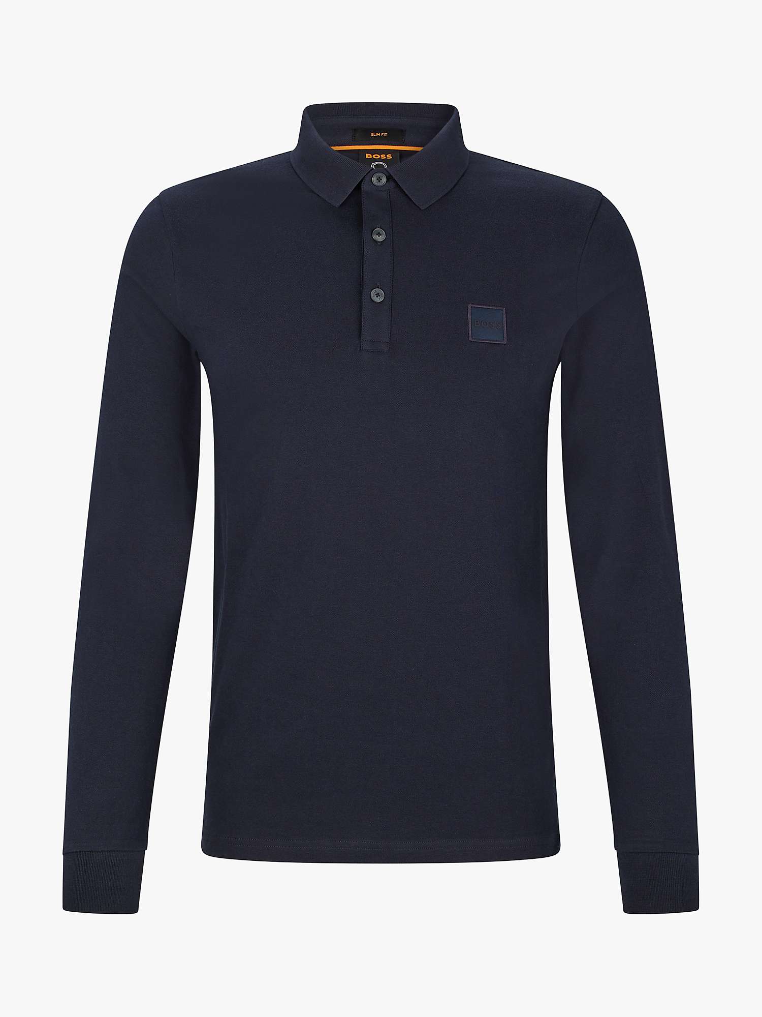 Buy BOSS Passerby Long Sleeve Polo Shirt, Dark Blue Online at johnlewis.com