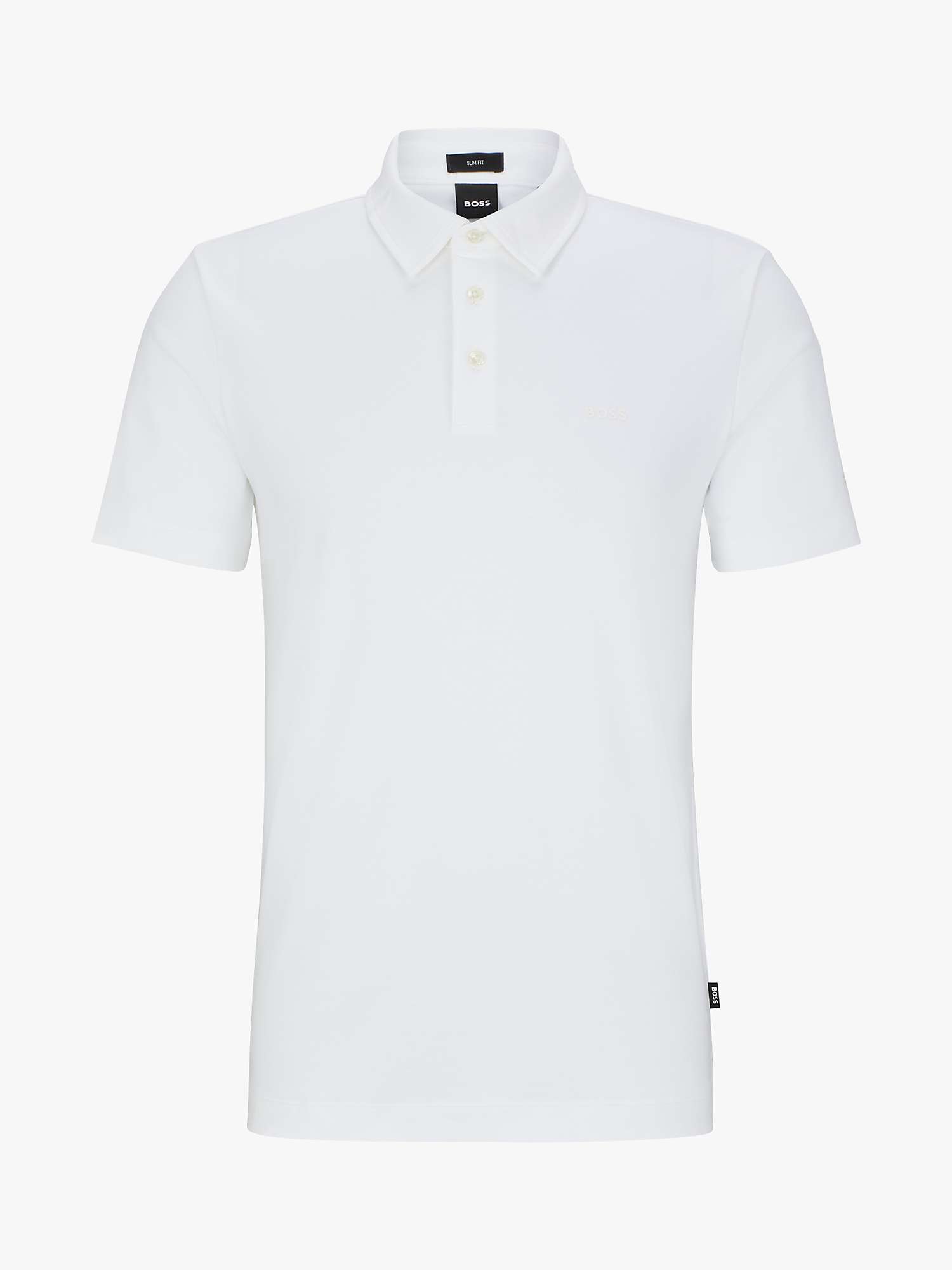 Buy BOSS Palosh 30 Slim Fit Polo Shirt, White Online at johnlewis.com