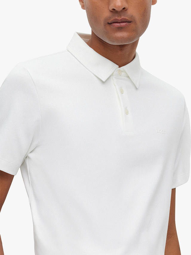 BOSS Palosh 30 Slim Fit Polo Shirt, White